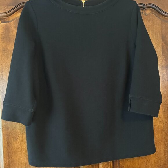 Talbots Top Black Ottoman Knit Funnel Neck Three Quarter Sleeve size 2X Petite - Picture 11 of 16